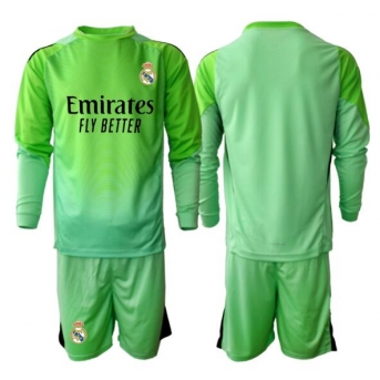 Billige Fotballdrakt Real Madrid Keeper Replika Bortedraktsett Barn 2025-26 Langermet (med bukser)